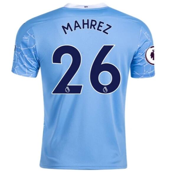 Manchester City Home Kit Soccer Jersey RIYAD MAHREZ #26 2020/21